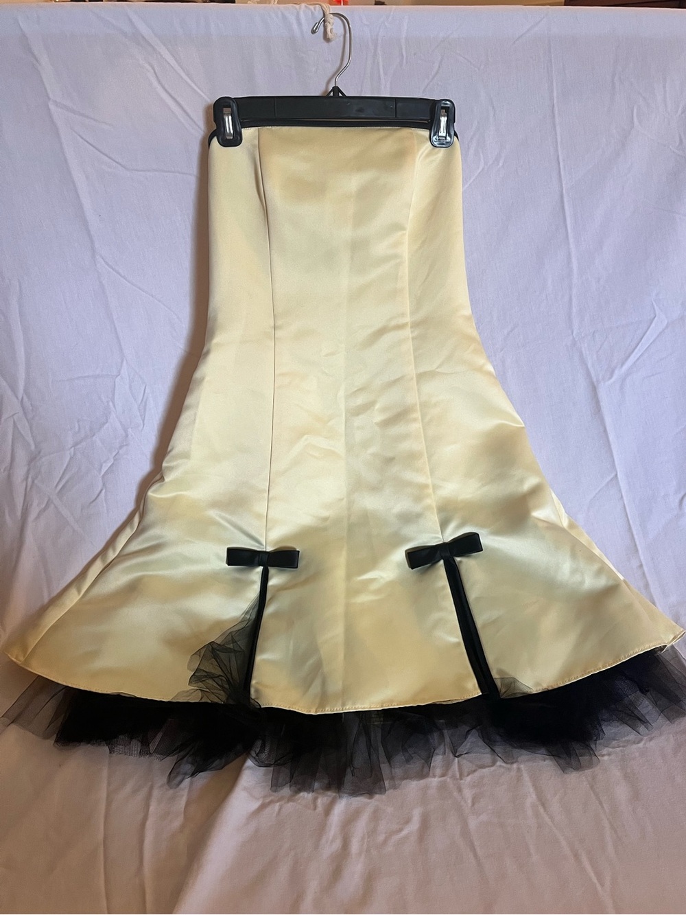 Gunne Sax Jessica McClintock butter yellow Strapless Cocktail Dress